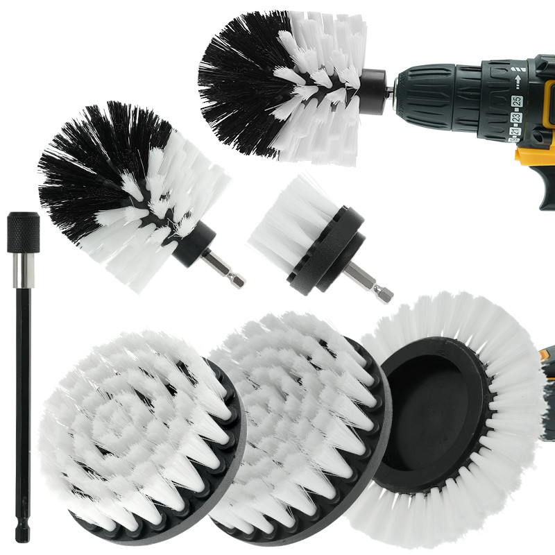 7Pcs Power Scrubber Attachments Drill Brush Set With Extension Rod Для бытовой очистки