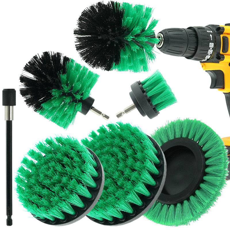 Зелёный 7Pcs буровой щетки комплектующий комплект Power Scrubber щетки очистки наборов